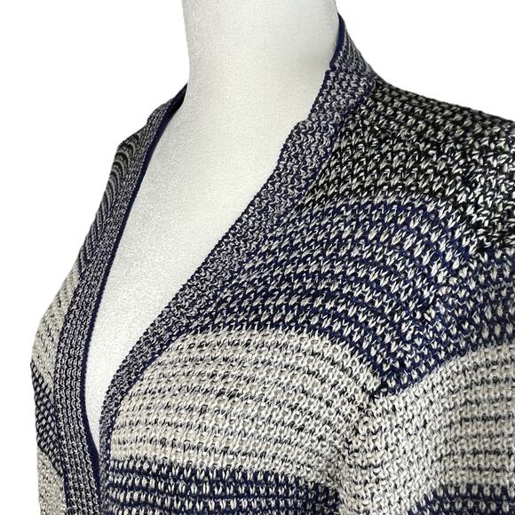 Westport 1962 XL Knit Cardigan Open‎ Front Blue Black Oatmeal Tan Metallic - Picture 5 of 15